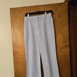 Vineyard Vines Blue & White Striped Seersucker Breaker Pants Size 16